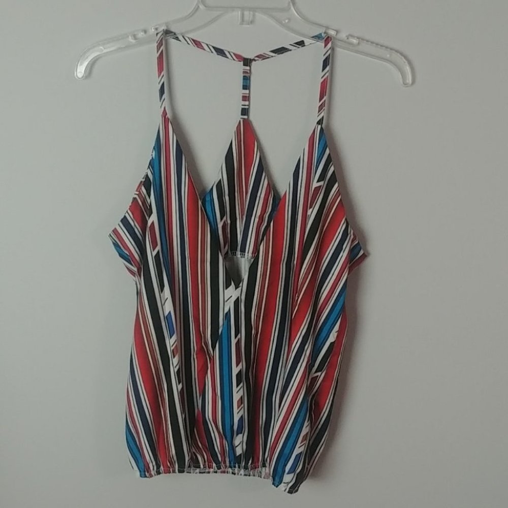 V Neck Stripped Top